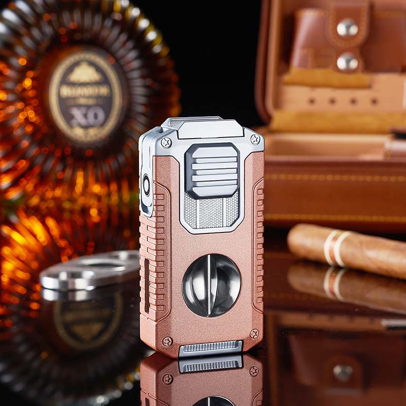 Briquet torche rechargeable 5 en 1 avec coupe-cigare