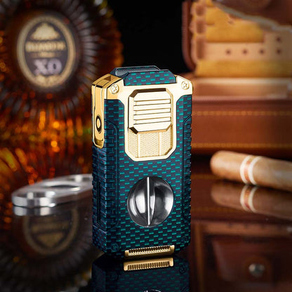 Briquet torche rechargeable 5 en 1 avec coupe-cigare