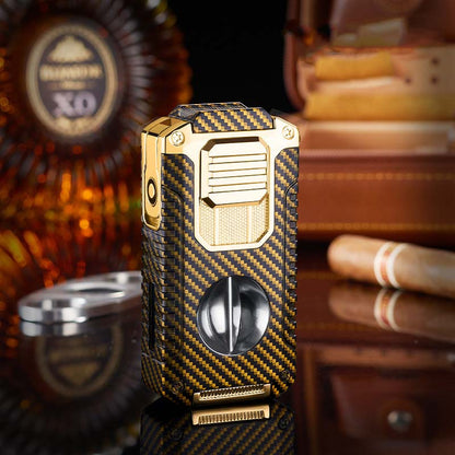 Briquet torche rechargeable 5 en 1 avec coupe-cigare