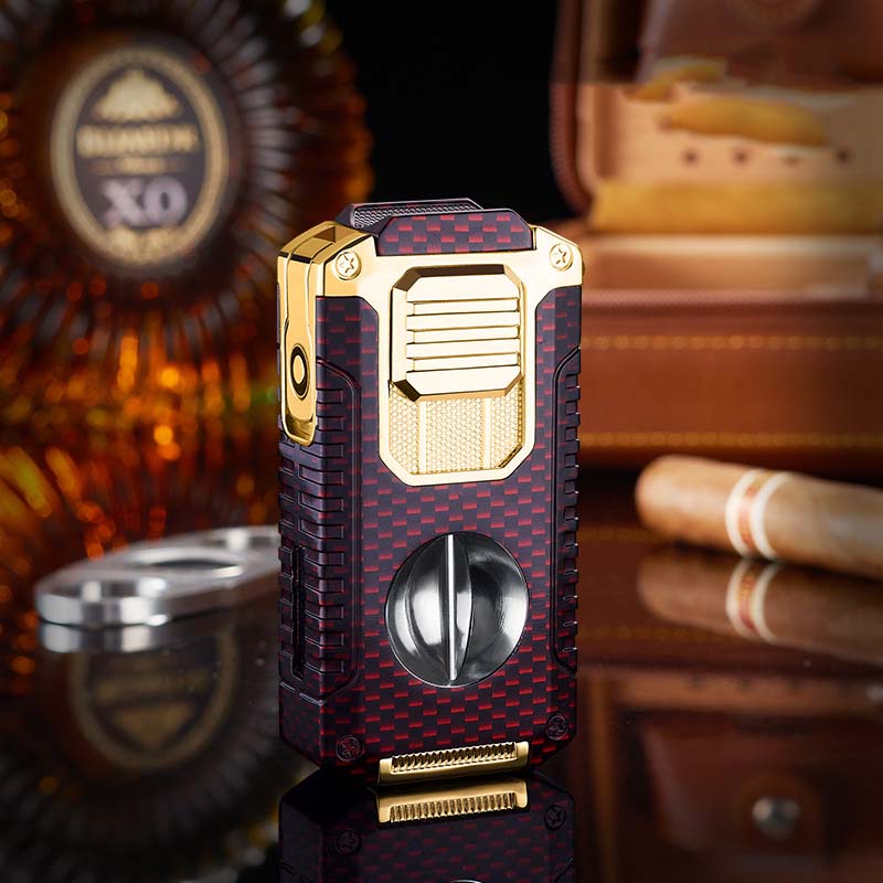 Briquet torche rechargeable 5 en 1 avec coupe-cigare