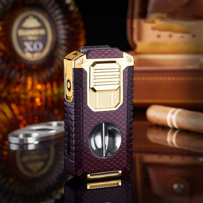 Briquet torche rechargeable 5 en 1 avec coupe-cigare