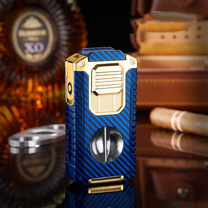 Briquet torche rechargeable 5 en 1 avec coupe-cigare