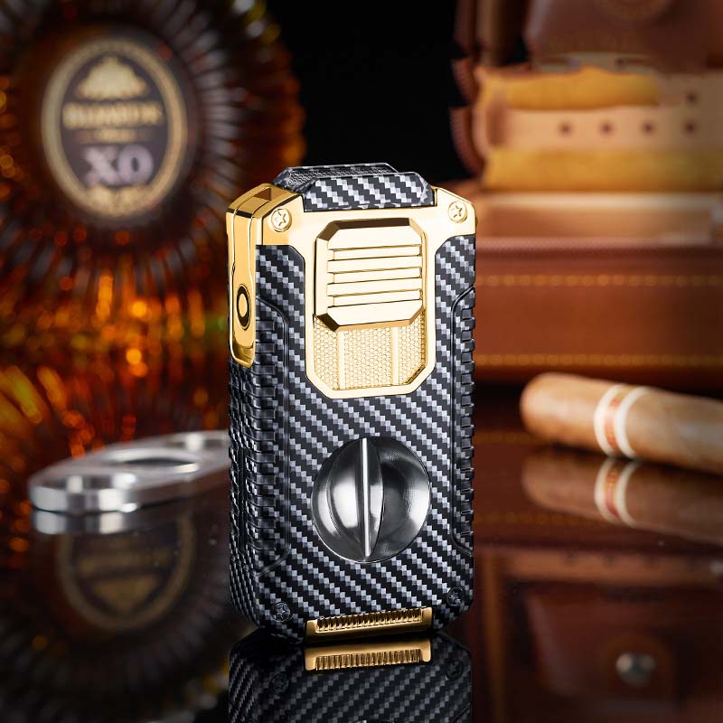 Briquet torche rechargeable 5 en 1 avec coupe-cigare
