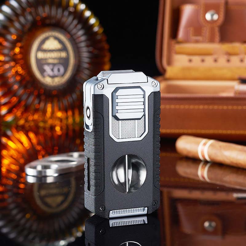 Briquet torche rechargeable 5 en 1 avec coupe-cigare