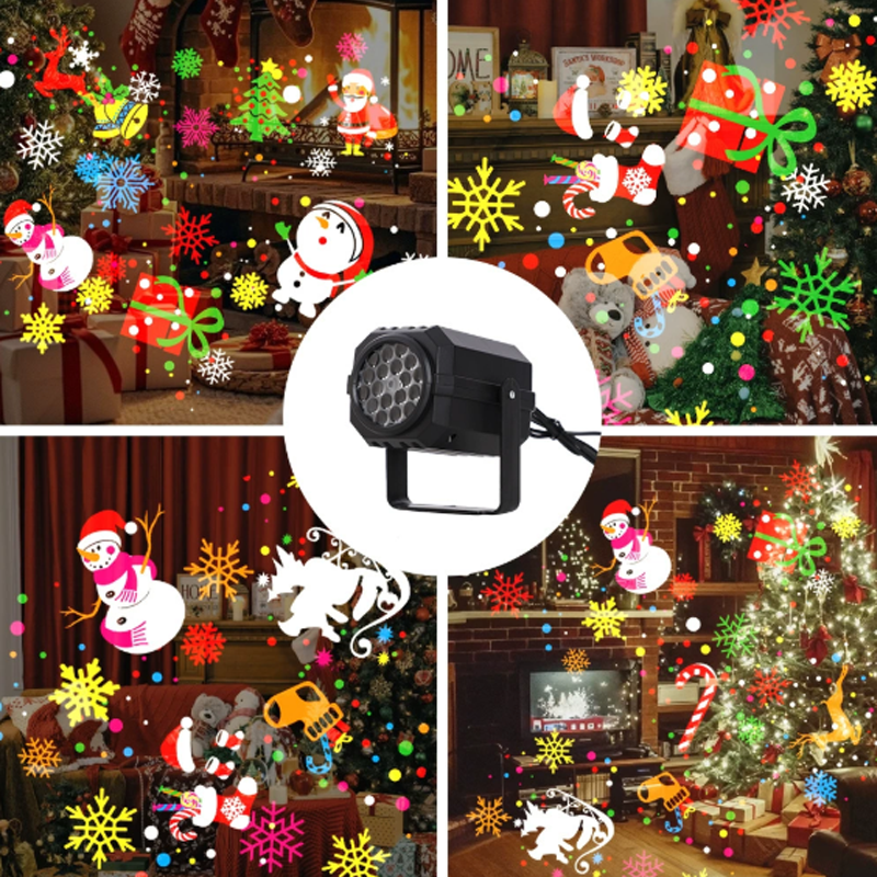 🎄 Promotion Exceptionnelle de Noël🎁Projecteur rotatif LED avec motifs de Noël