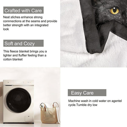 🐱 50% DE RÉDUCTION MAINTENANT ! ✨ Couverture Toutes Saisons Black Cat - Ultra Douce & Confortable, Idéale pour Canapé et Détente 🛋️✨
