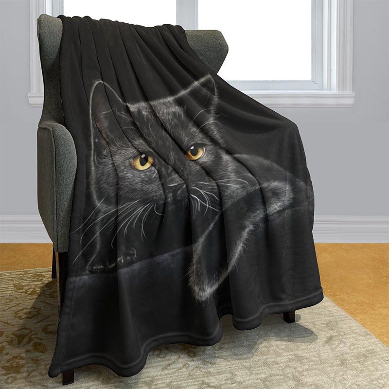 🐱 50% DE RÉDUCTION MAINTENANT ! ✨ Couverture Toutes Saisons Black Cat - Ultra Douce & Confortable, Idéale pour Canapé et Détente 🛋️✨