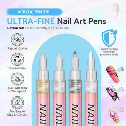 🎄 Promotion Exceptionnelle de Noël🎁Kit de 12 Stylos Professionnels pour Nail Art