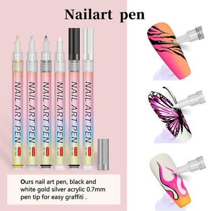 🎄 Promotion Exceptionnelle de Noël🎁Kit de 12 Stylos Professionnels pour Nail Art