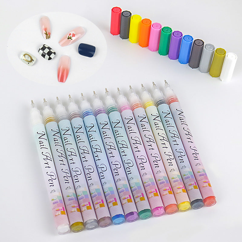 🎄 Promotion Exceptionnelle de Noël🎁Kit de 12 Stylos Professionnels pour Nail Art