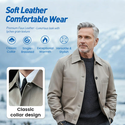 🧥 60 % DE RÉDUCTION ! ✨ Veste homme en similicuir sur mesure 2025 – Finitions haut de gamme, coupe classique et tissu respirant 💎📦