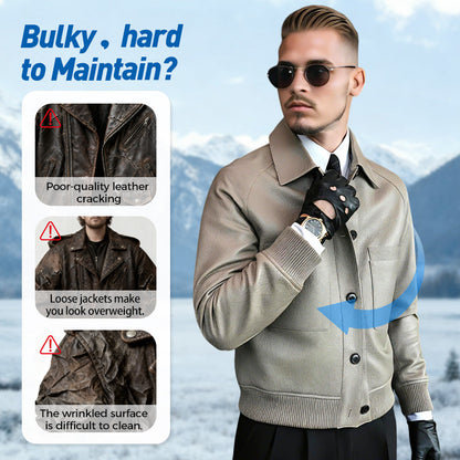 🧥 60 % DE RÉDUCTION ! ✨ Veste homme en similicuir sur mesure 2025 – Finitions haut de gamme, coupe classique et tissu respirant 💎📦