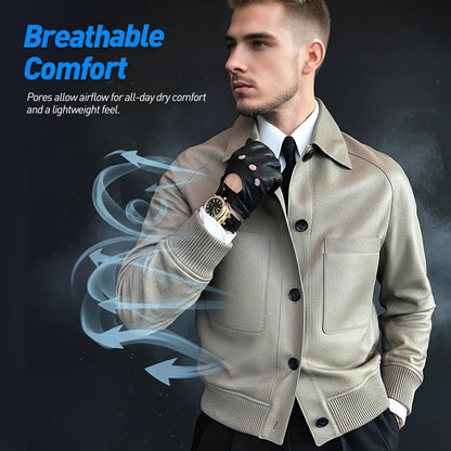 🧥 60 % DE RÉDUCTION ! ✨ Veste homme en similicuir sur mesure 2025 – Finitions haut de gamme, coupe classique et tissu respirant 💎📦