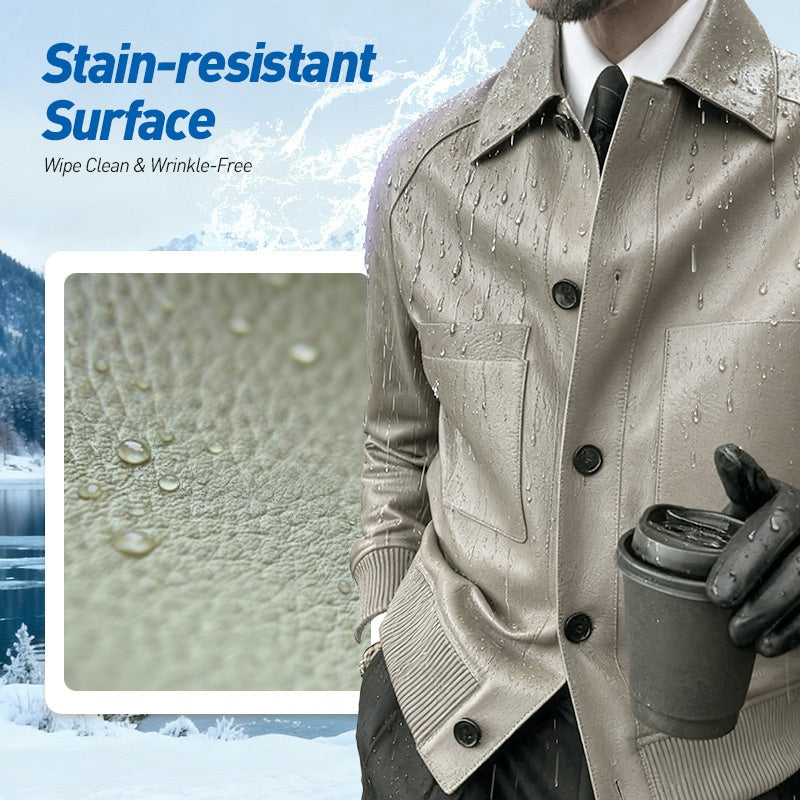 🧥 60 % DE RÉDUCTION ! ✨ Veste homme en similicuir sur mesure 2025 – Finitions haut de gamme, coupe classique et tissu respirant 💎📦