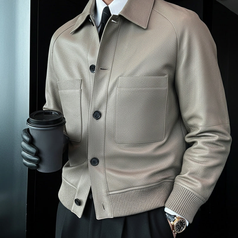 🧥 60 % DE RÉDUCTION ! ✨ Veste homme en similicuir sur mesure 2025 – Finitions haut de gamme, coupe classique et tissu respirant 💎📦