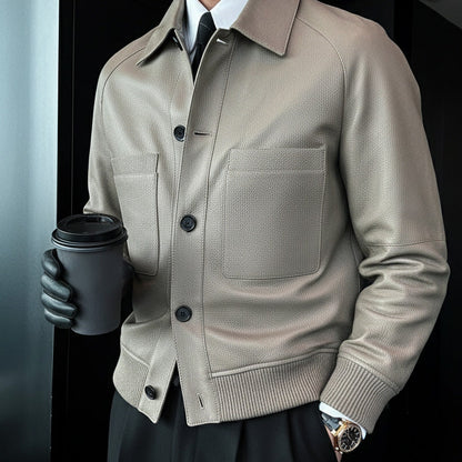 🧥 60 % DE RÉDUCTION ! ✨ Veste homme en similicuir sur mesure 2025 – Finitions haut de gamme, coupe classique et tissu respirant 💎📦