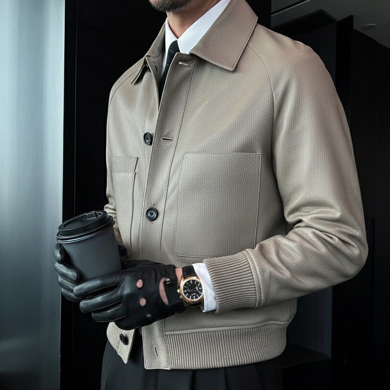 🧥 60 % DE RÉDUCTION ! ✨ Veste homme en similicuir sur mesure 2025 – Finitions haut de gamme, coupe classique et tissu respirant 💎📦