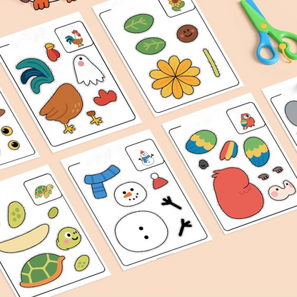 Kit de découpe de papier et d'autocollants à faire soi-même pour enfants