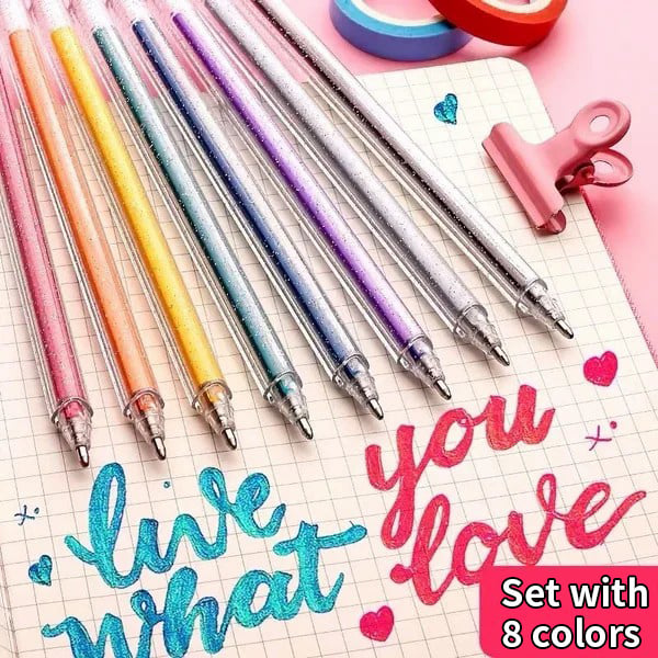 📢📢49 % de réduction !!!✨Set de Stylos Gel Pailletés Biodégradables 🎨 Écriture Douce, Couleurs Éclatantes & Idéal pour DIY, Coloriage & Créativité !