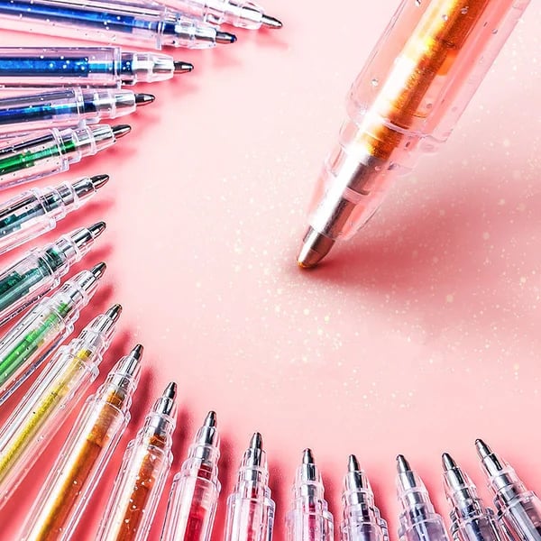 📢📢49 % de réduction !!!✨Set de Stylos Gel Pailletés Biodégradables 🎨 Écriture Douce, Couleurs Éclatantes & Idéal pour DIY, Coloriage & Créativité !