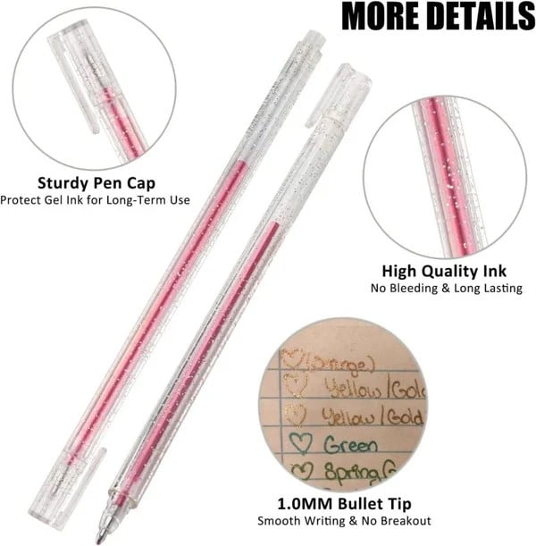 📢📢49 % de réduction !!!✨Set de Stylos Gel Pailletés Biodégradables 🎨 Écriture Douce, Couleurs Éclatantes & Idéal pour DIY, Coloriage & Créativité !
