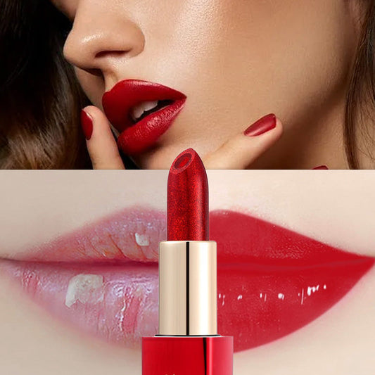 🔥 Promotion Éclair de Noël – 49% de réduction ! 💄 Rouge à Lèvres Pailleté Hydratant qui Change de Couleur – Double Couche, Longue Tenue & Activation Thermique