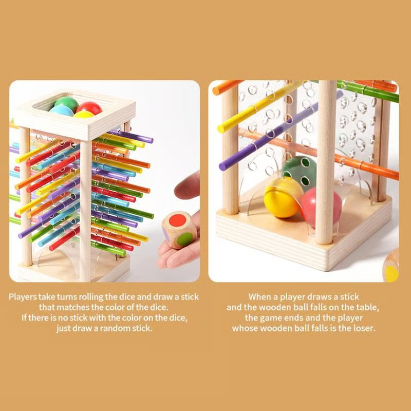 🎲 50% DE RÉDUCTION ! 🪵 Jeu de Bâtonnets en Bois pour Enfants – Développe la Motricité Fine, la Concentration et la Stratégie 👶🧠📦