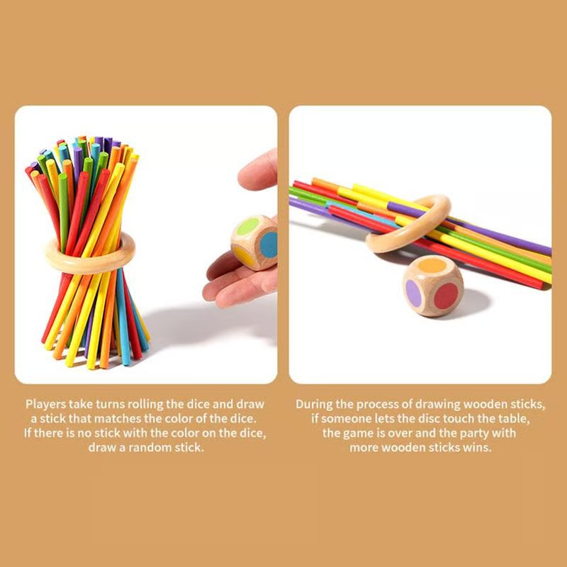 🎲 50% DE RÉDUCTION ! 🪵 Jeu de Bâtonnets en Bois pour Enfants – Développe la Motricité Fine, la Concentration et la Stratégie 👶🧠📦