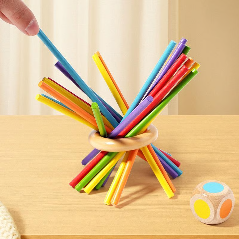 🎲 50% DE RÉDUCTION ! 🪵 Jeu de Bâtonnets en Bois pour Enfants – Développe la Motricité Fine, la Concentration et la Stratégie 👶🧠📦