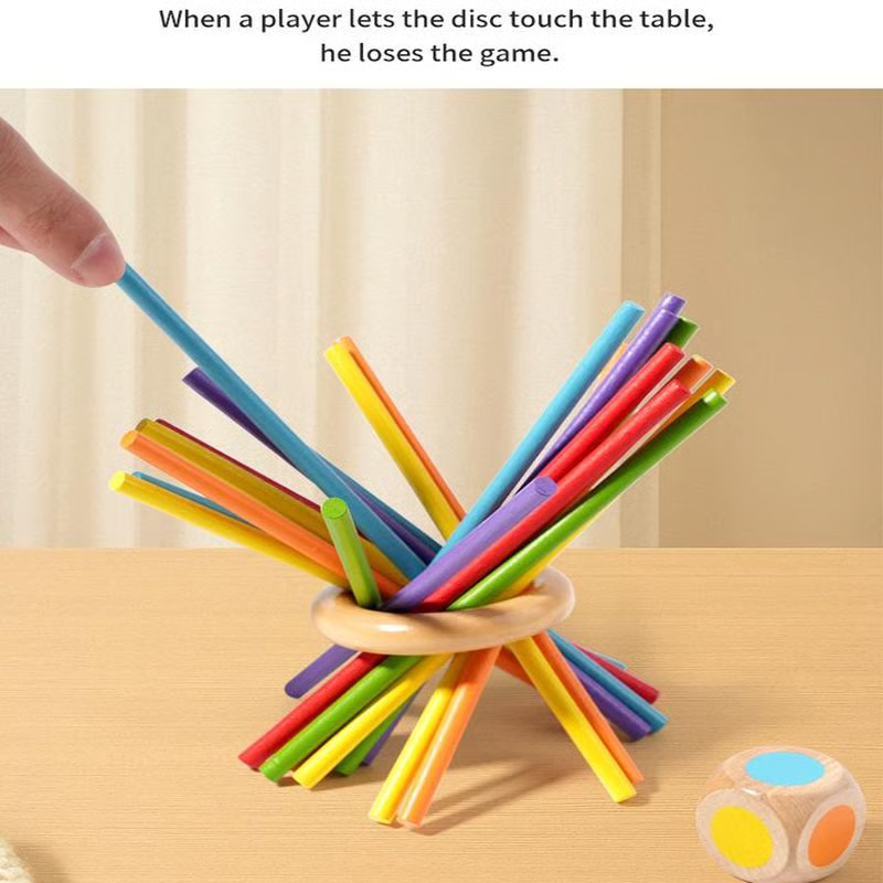🎲 50% DE RÉDUCTION ! 🪵 Jeu de Bâtonnets en Bois pour Enfants – Développe la Motricité Fine, la Concentration et la Stratégie 👶🧠📦