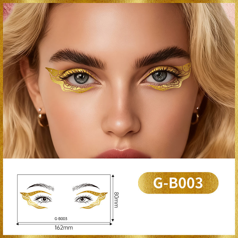 💖Autocollants de maquillage doré longue tenue pour les yeux💖