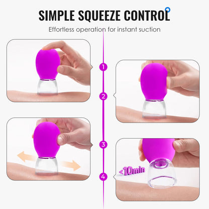 Ventouses de massage à aspiration sous vide en verre et en silicone