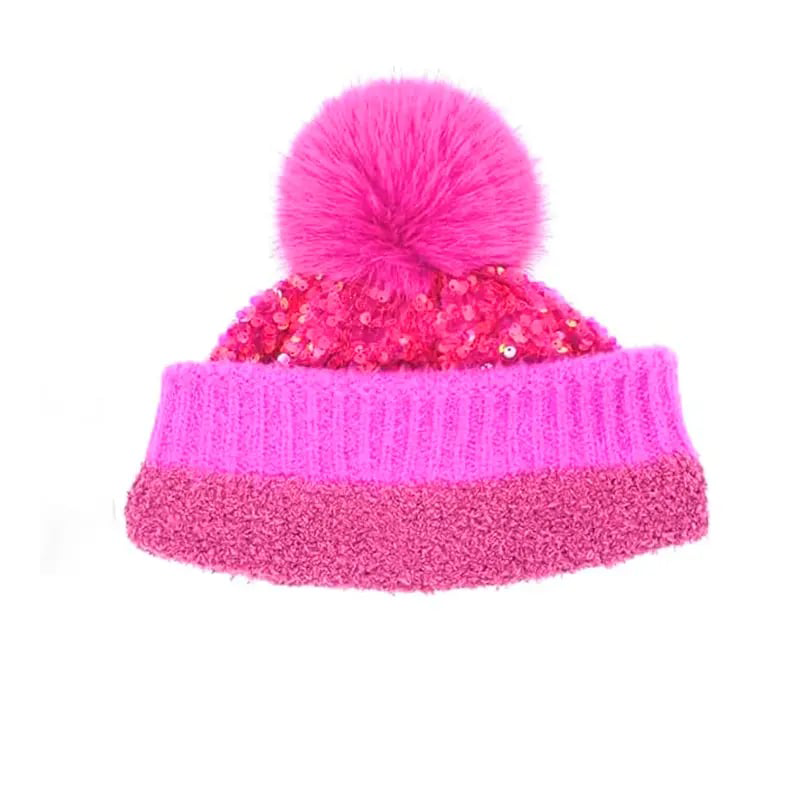 ⏳Spécial à durée limitée⏰Bonnet d'hiver à pompon et paillettes scintillantes👒