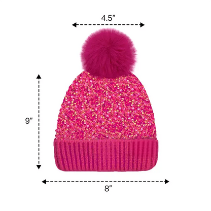 ⏳Spécial à durée limitée⏰Bonnet d'hiver à pompon et paillettes scintillantes👒