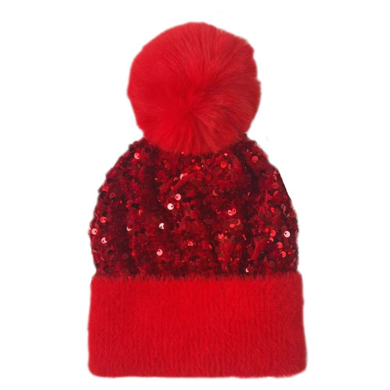 ⏳Spécial à durée limitée⏰Bonnet d'hiver à pompon et paillettes scintillantes👒