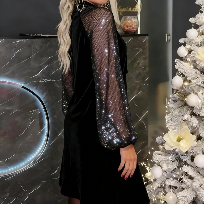 📢📢50 % de réduction !!!⏰Robe à nœud papillon et paillettes pour femme ✨👗