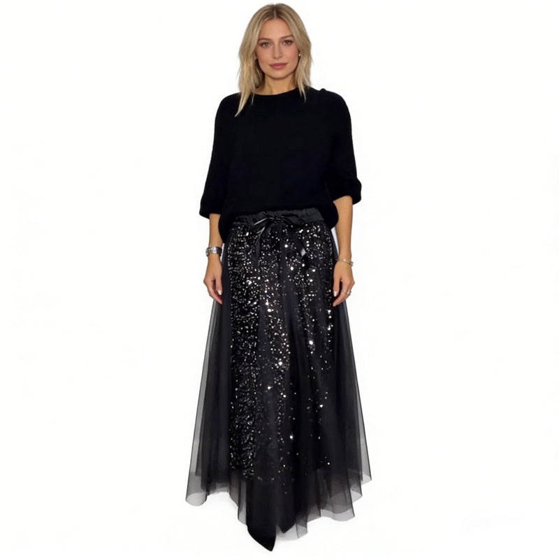 🎁Nouveau 51 % DE RÉDUCTION 👗 Ensemble top femme à paillettes et jupe en tulle - un ensemble deux pièces magnifique et élégant ✨