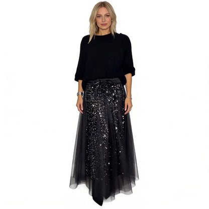 🎁Nouveau 51 % DE RÉDUCTION 👗 Ensemble top femme à paillettes et jupe en tulle - un ensemble deux pièces magnifique et élégant ✨
