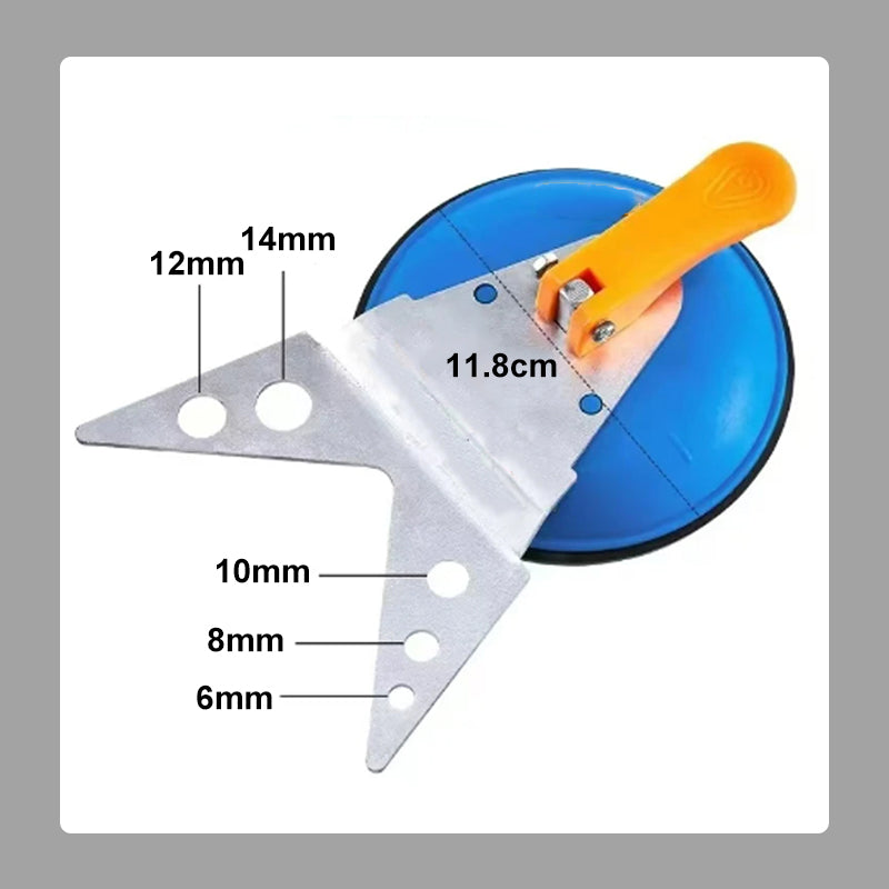 Fixateur de positionnement précis d'ouverture de carrelage à ventouse