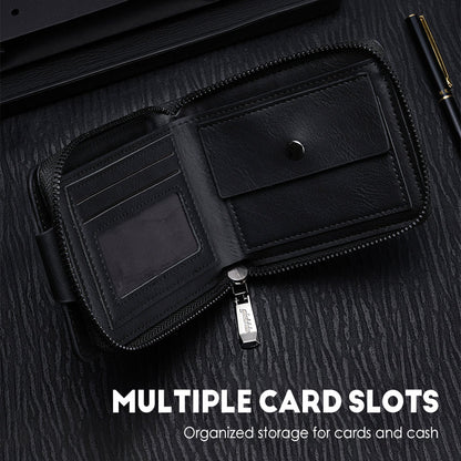 🔥Portefeuille Vintage Compact à Fermeture Éclair pour Hommes