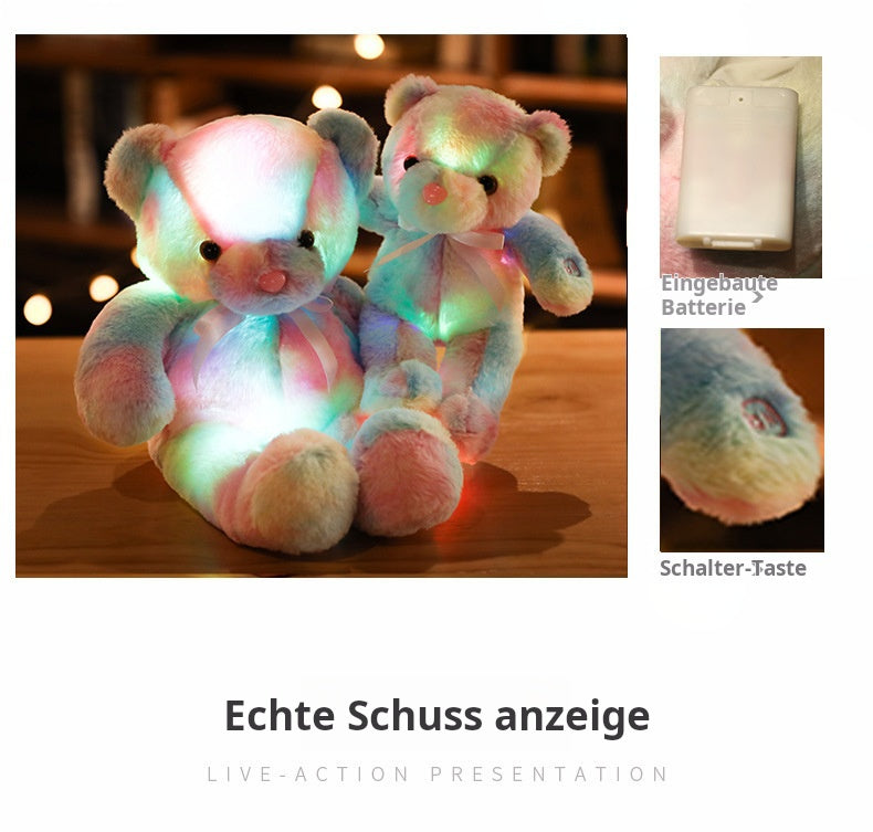 Ours en peluche doux avec lumières LED colorées