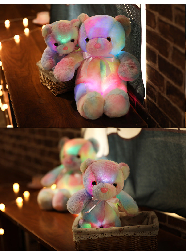 Ours en peluche doux avec lumières LED colorées