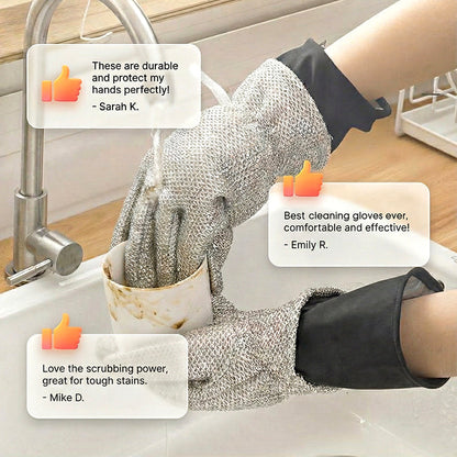 Gants de Nettoyage en Laine d'Acier avec Doublure Chaude