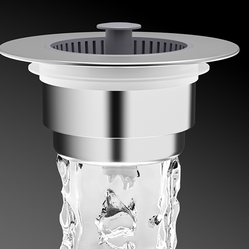 Bouchon de vidange d'évier escamotable avec crépine