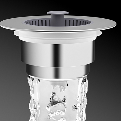 Bouchon de vidange d'évier escamotable avec crépine