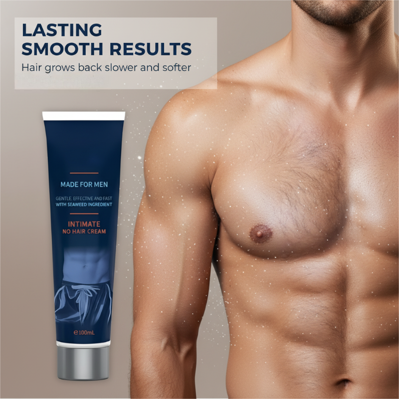 🧴 ACHETEZ 2, OFFERT 1 ! ✨ Crème Dépilatoire Homme à Action Rapide – Peau Lisse, Sans Irritation & Formule Nourrissante 🌿