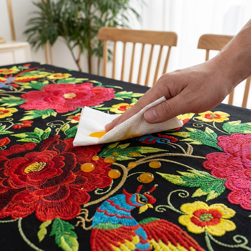 🔥Vente chaude🔥Nappe florale mexicaine avec bord festonné (50% de réduction)