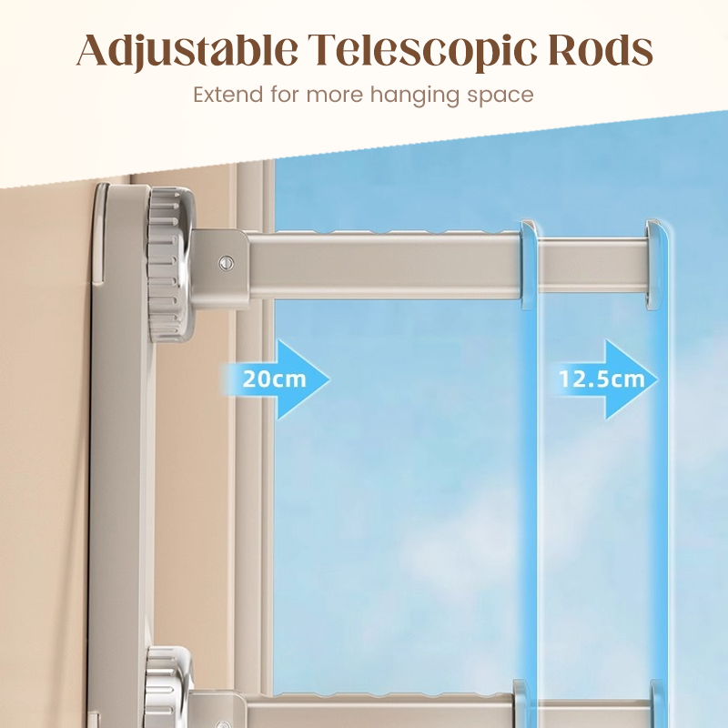 Portant télescopique pliable à ventouse