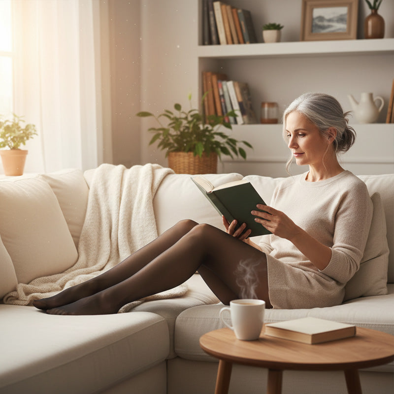 🧦 50% DE RÉDUCTION ! ✨ Lot Avantageux : Bas en Dentelle 8D + Trousse à Cosméticos – Look Brillant, Confort Doux & Idéal pour Cadeau 💝