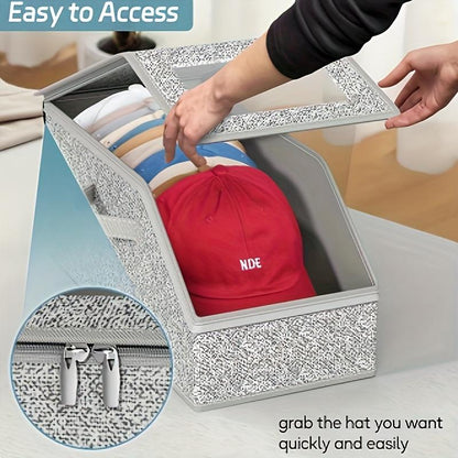 🧢 60% DE RÉDUCTION ! 🎉 Boîtes Empilables pour Casquettes – Transparentes, Modulables & Gain de Place ⚾📦